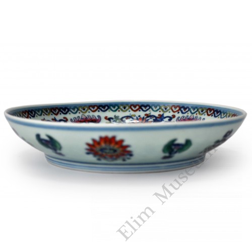 1527 A Doucai “Longivity" scrolling-lotus dish